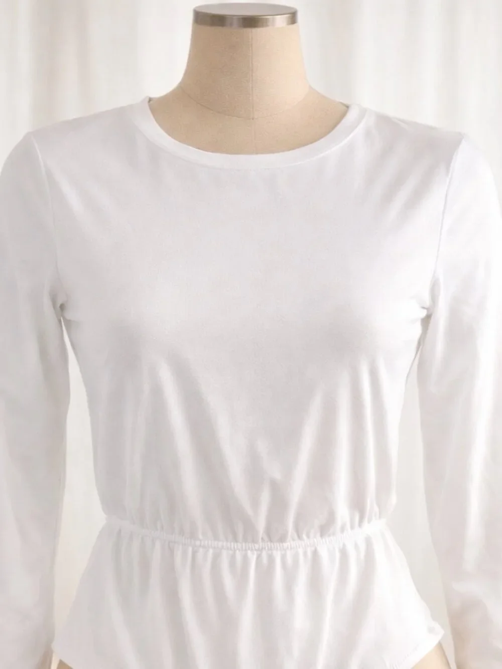 MANGOPOP White Long Sleeve Crew Neck Bodysuit XL